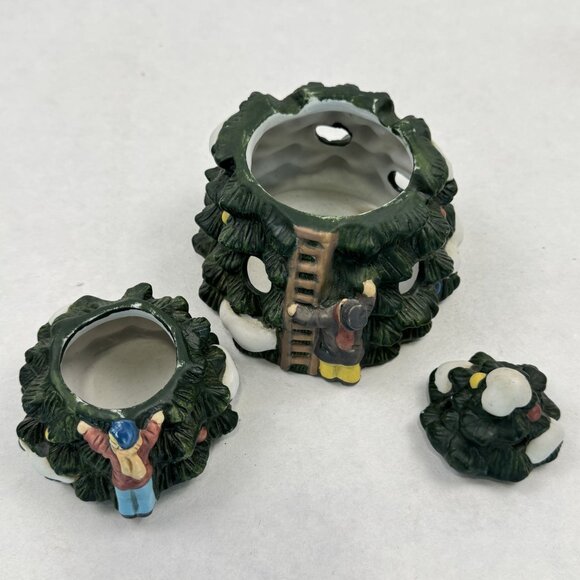 Vintage Dayton Hudson Christmas Tree Potpourri Pot Ladder Climbers Ceramic 5" - Picture 6 of 16